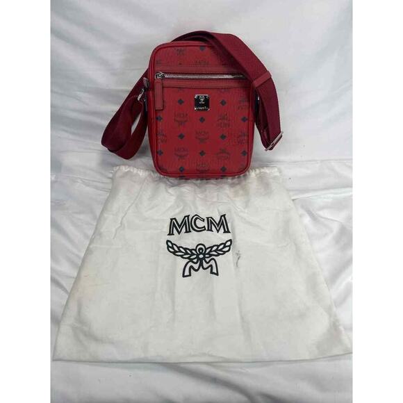 MCM N/S Visetos Klassik Crossbody Red SPB-JB 353889 - Picture 1 of 7
